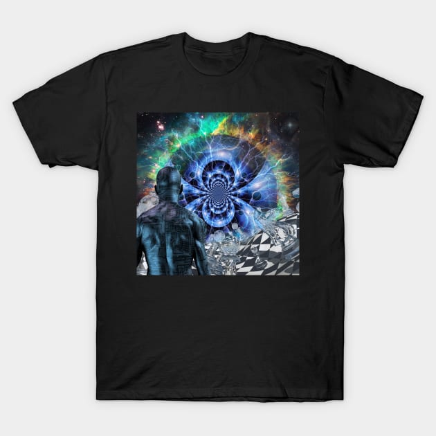 Cyborg in surreal space T-Shirt by rolffimages